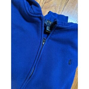 Polo Ralph Lauren Boys Royal Blue Zip Up Hoodie Sweatshirt XL 18-20 Pony Logo